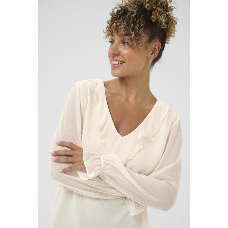 FLAKE BLOUSE-LADIES TOPS-CREAM-JB Evans Fashions & Footwear