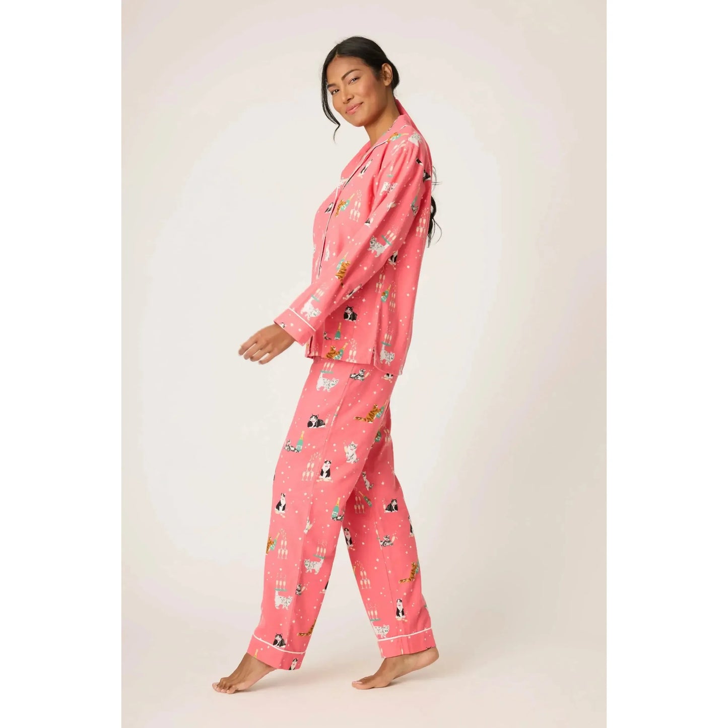 FLANNEL PJ SET "LET'S GET FIZZICAL"-LADIES LOUNGE & SLEEPWEAR-PJ SALVAGE-JB Evans Fashions & Footwear