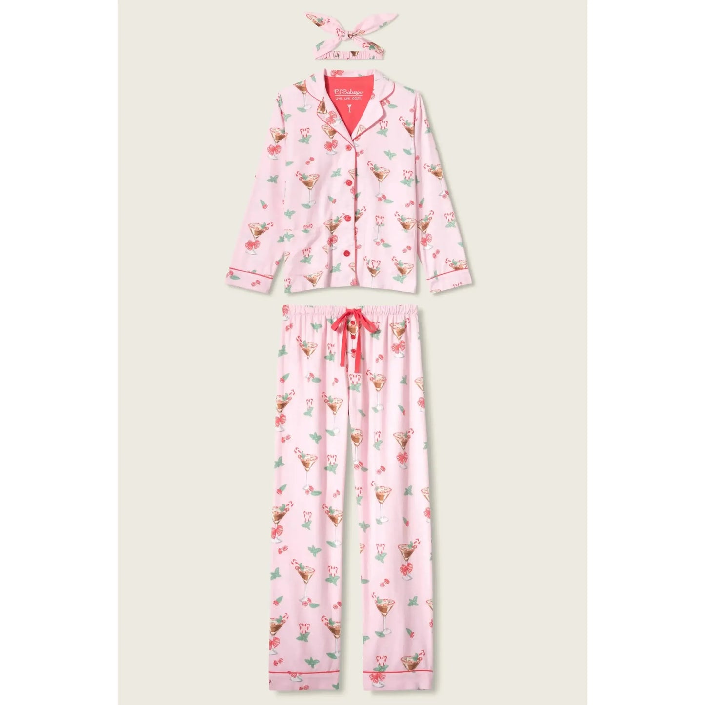 FLANNEL PJ SET "TINI TIME"-LADIES LOUNGE & SLEEPWEAR-PJ SALVAGE-JB Evans Fashions & Footwear