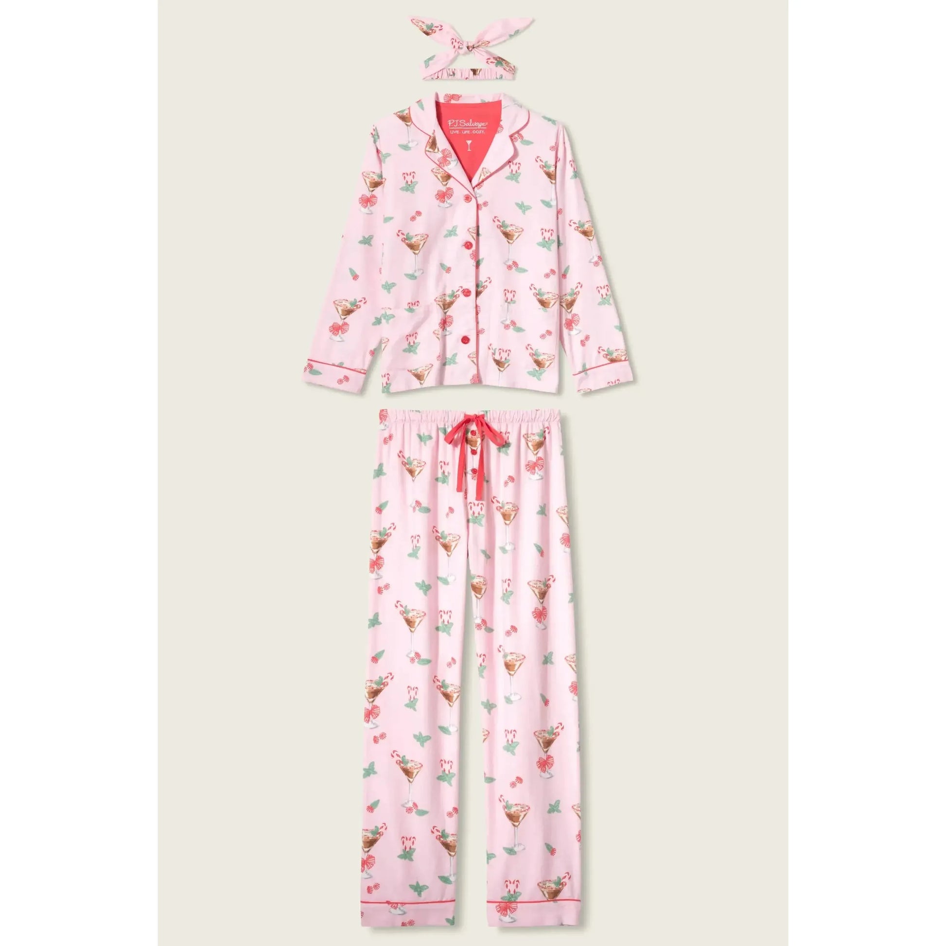 FLANNEL PJ SET "TINI TIME"-LADIES LOUNGE & SLEEPWEAR-PJ SALVAGE-JB Evans Fashions & Footwear