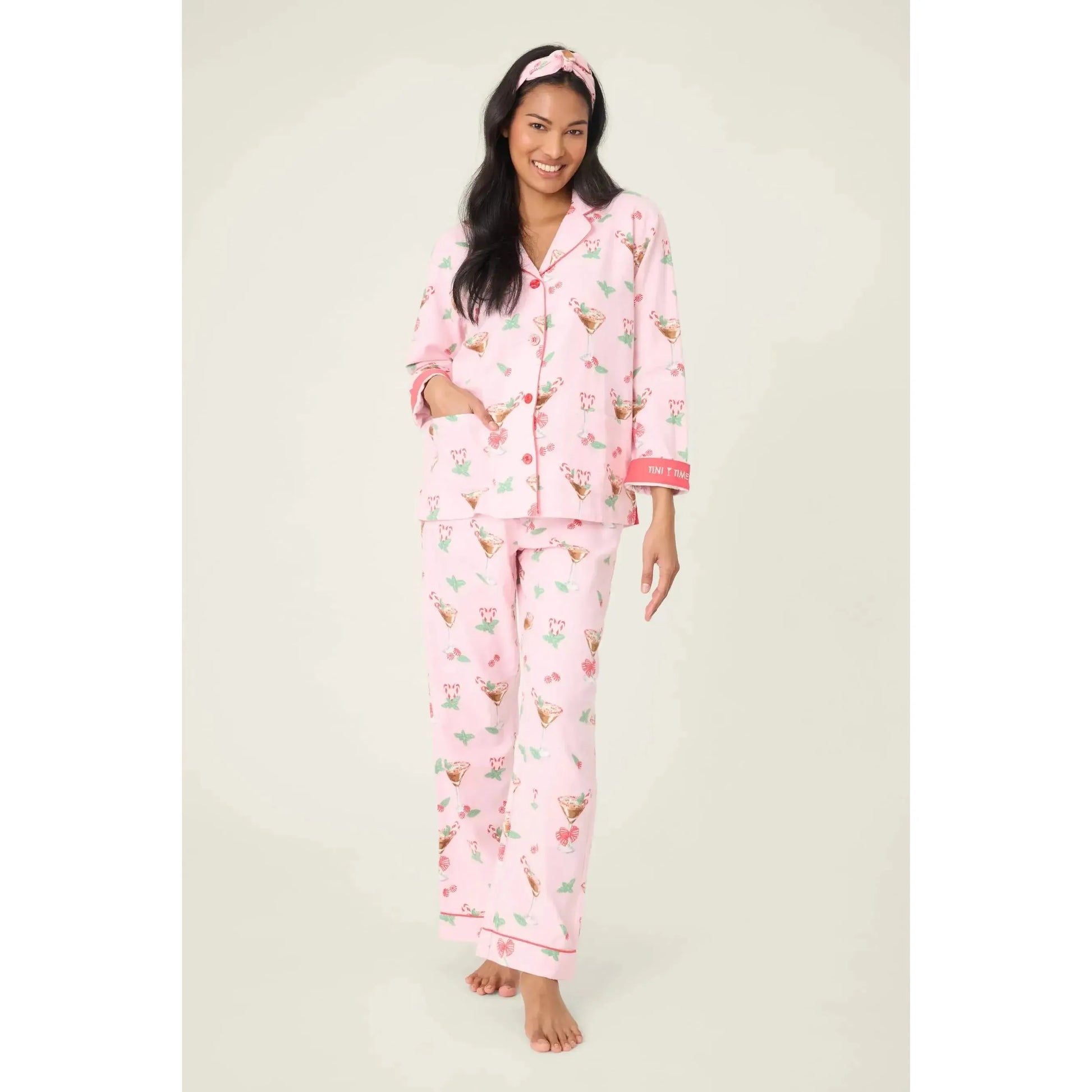 FLANNEL PJ SET "TINI TIME"-LADIES LOUNGE & SLEEPWEAR-PJ SALVAGE-JB Evans Fashions & Footwear