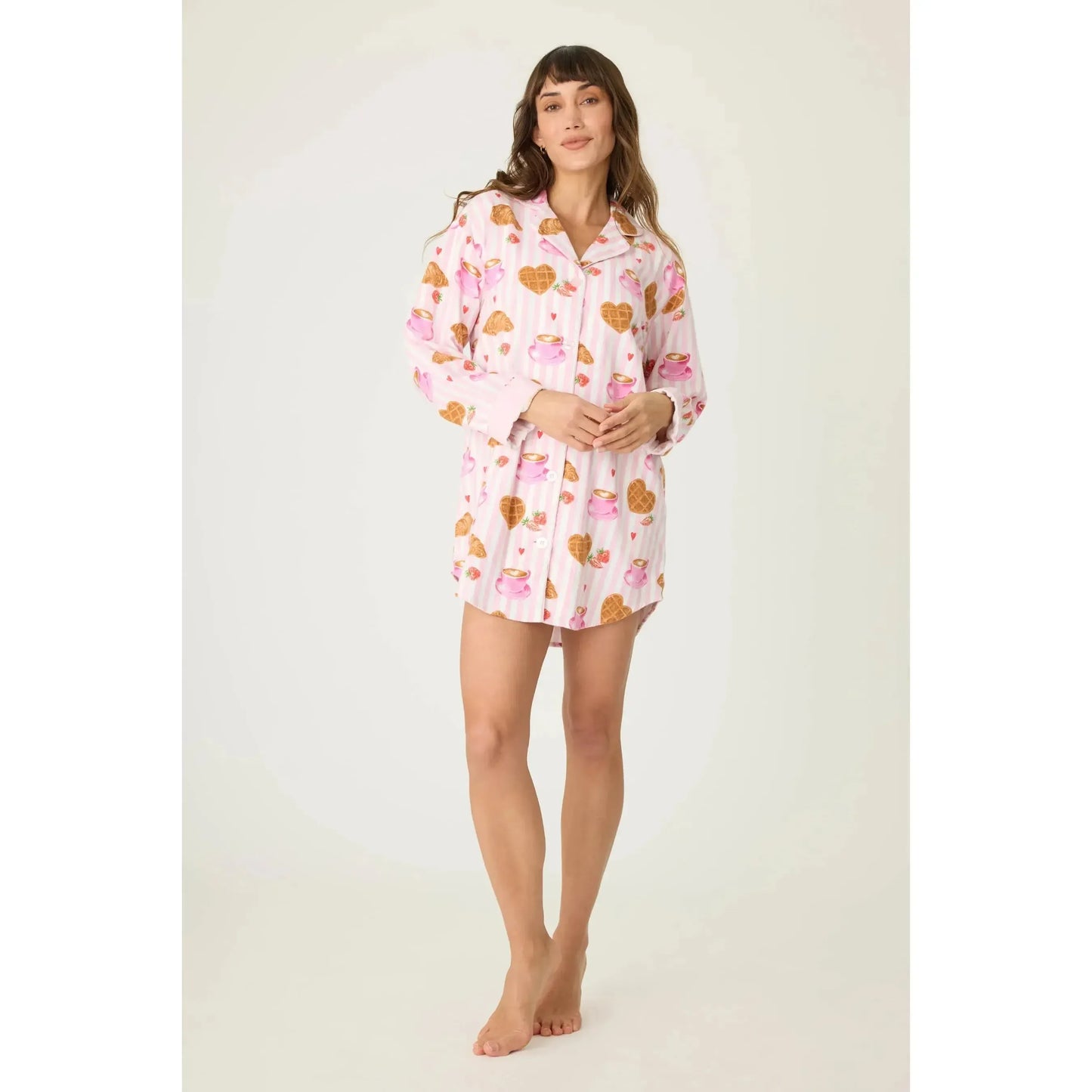 FLANNELS NIGHT SHIRT-LADIES LOUNGE & SLEEPWEAR-PJ SALVAGE-JB Evans Fashions & Footwear