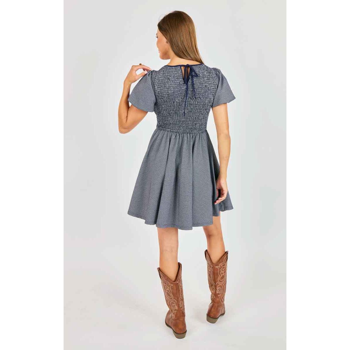 FRANKIE SMOCKED MINI DRESS-LADIES DRESSES & JUMPERS-SADIE & SAGE-JB Evans Fashions & Footwear