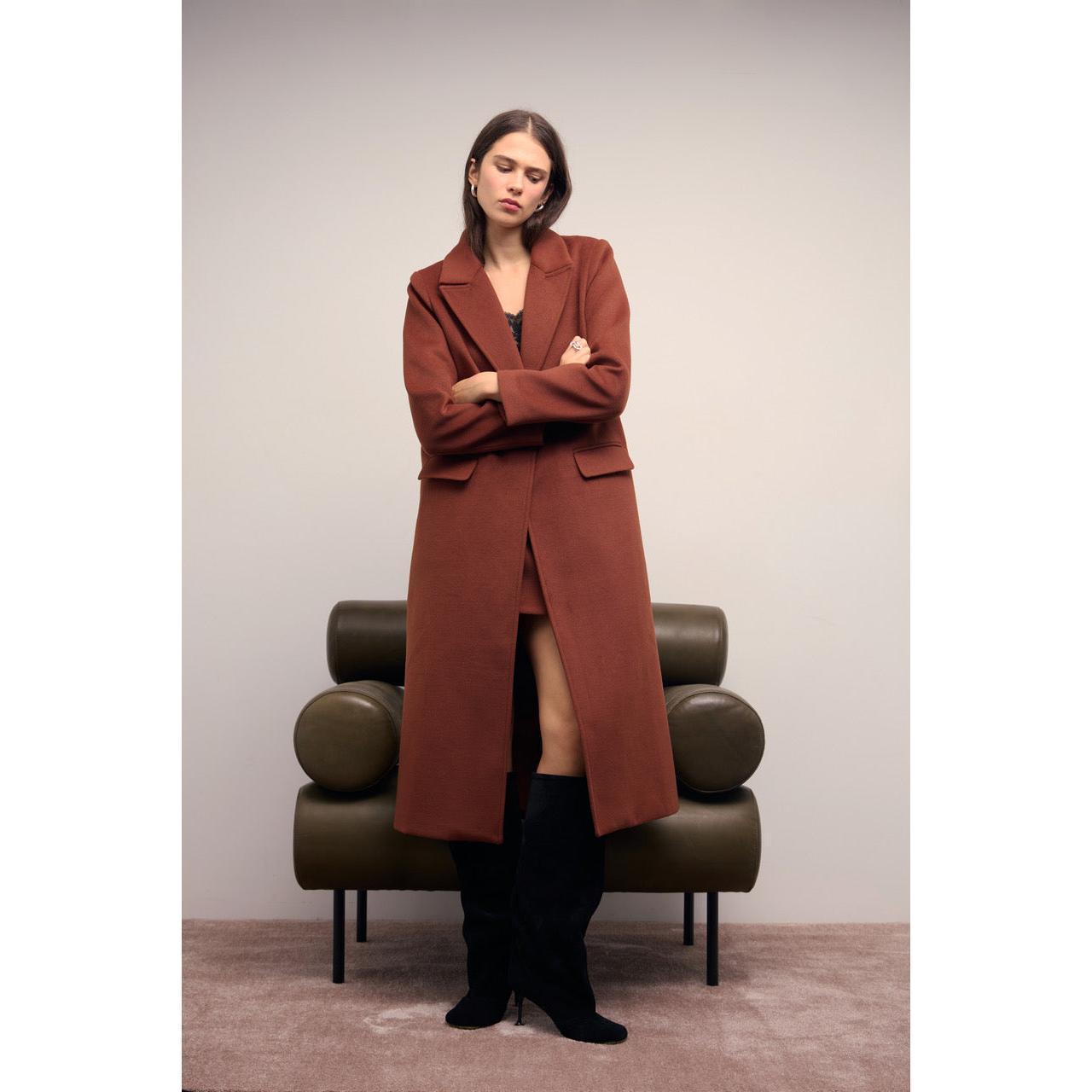 FRIDA LONG COAT-LADIES WINTER COATS & JACKETS-MINK PINK-JB Evans Fashions & Footwear