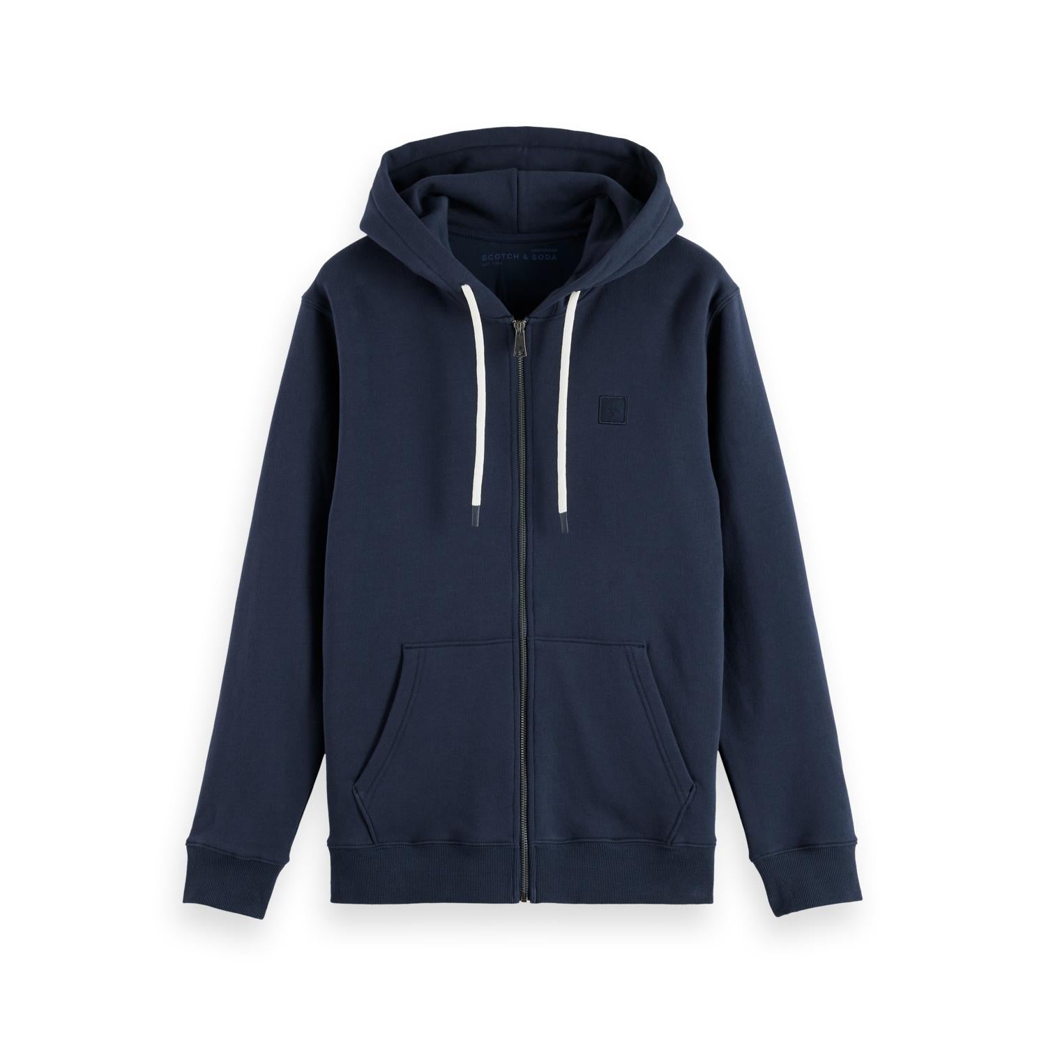 FULL ZIP LOGO HOODIE-MENS SWEATERS & KNITS-SCOTCH & SODA-JB Evans Fashions & Footwear