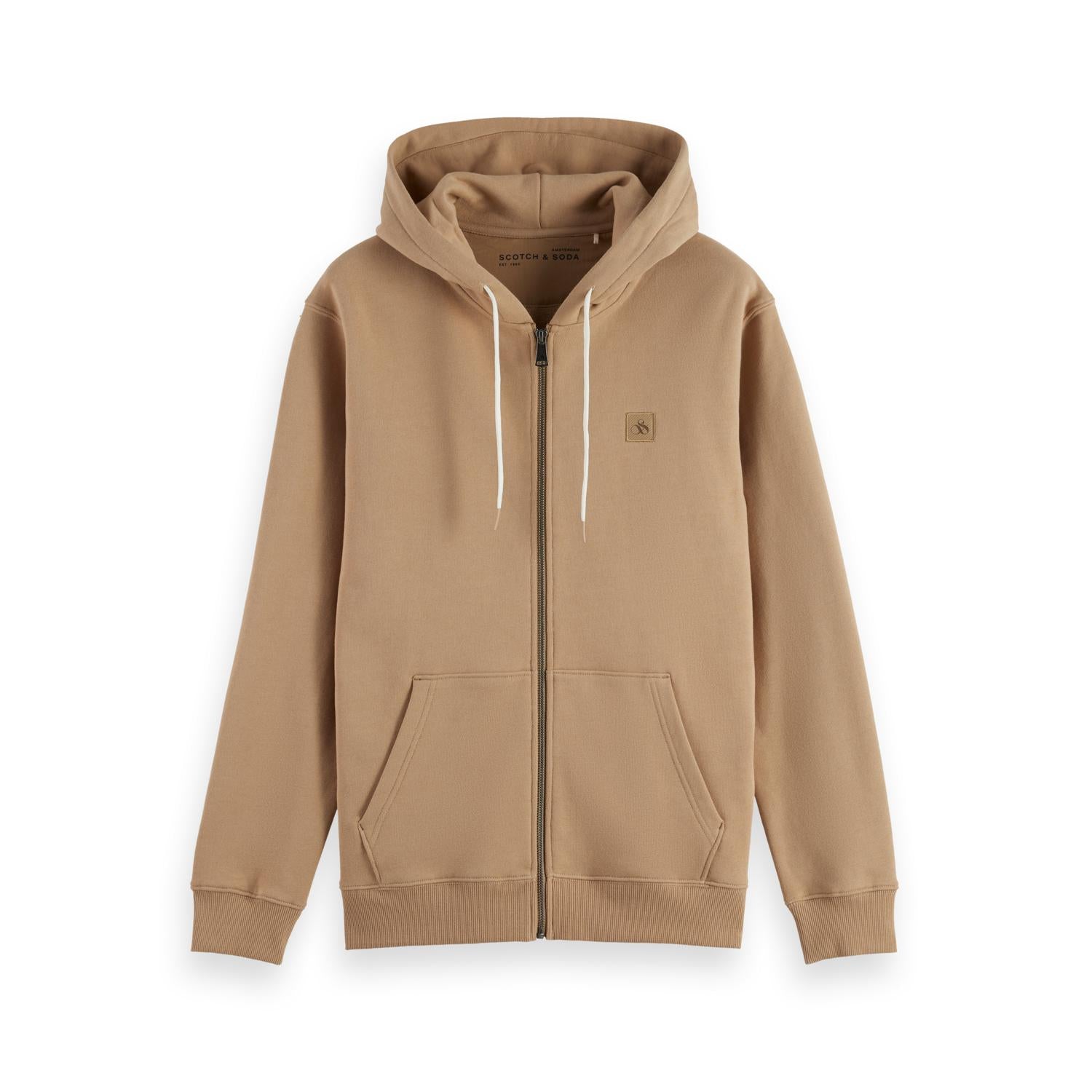 FULL ZIP LOGO HOODIE-MENS SWEATERS & KNITS-SCOTCH & SODA-JB Evans Fashions & Footwear