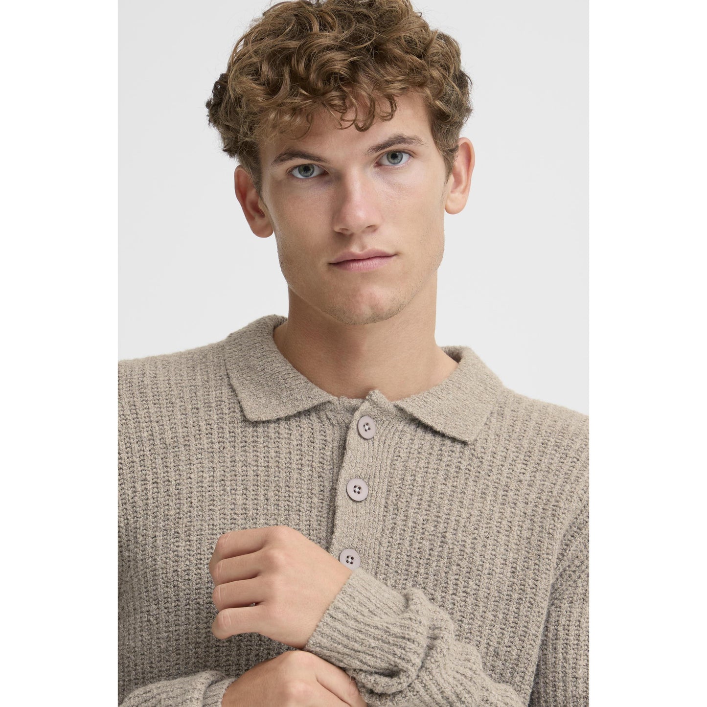 GAHN 1X1 RIB POLO KNIT SWEATER-MENS SWEATERS & KNITS-CASUAL FRIDAY-JB Evans Fashions & Footwear