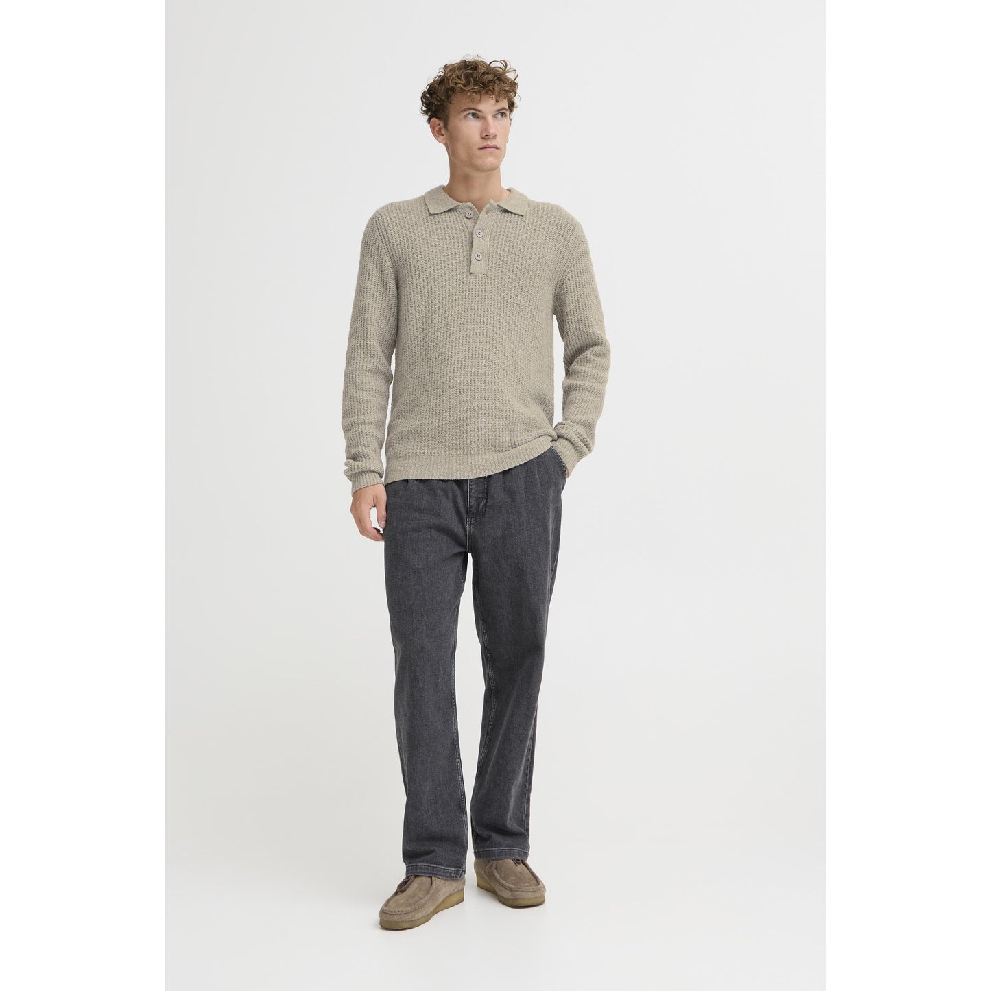 GAHN 1X1 RIB POLO KNIT SWEATER-MENS SWEATERS & KNITS-CASUAL FRIDAY-JB Evans Fashions & Footwear
