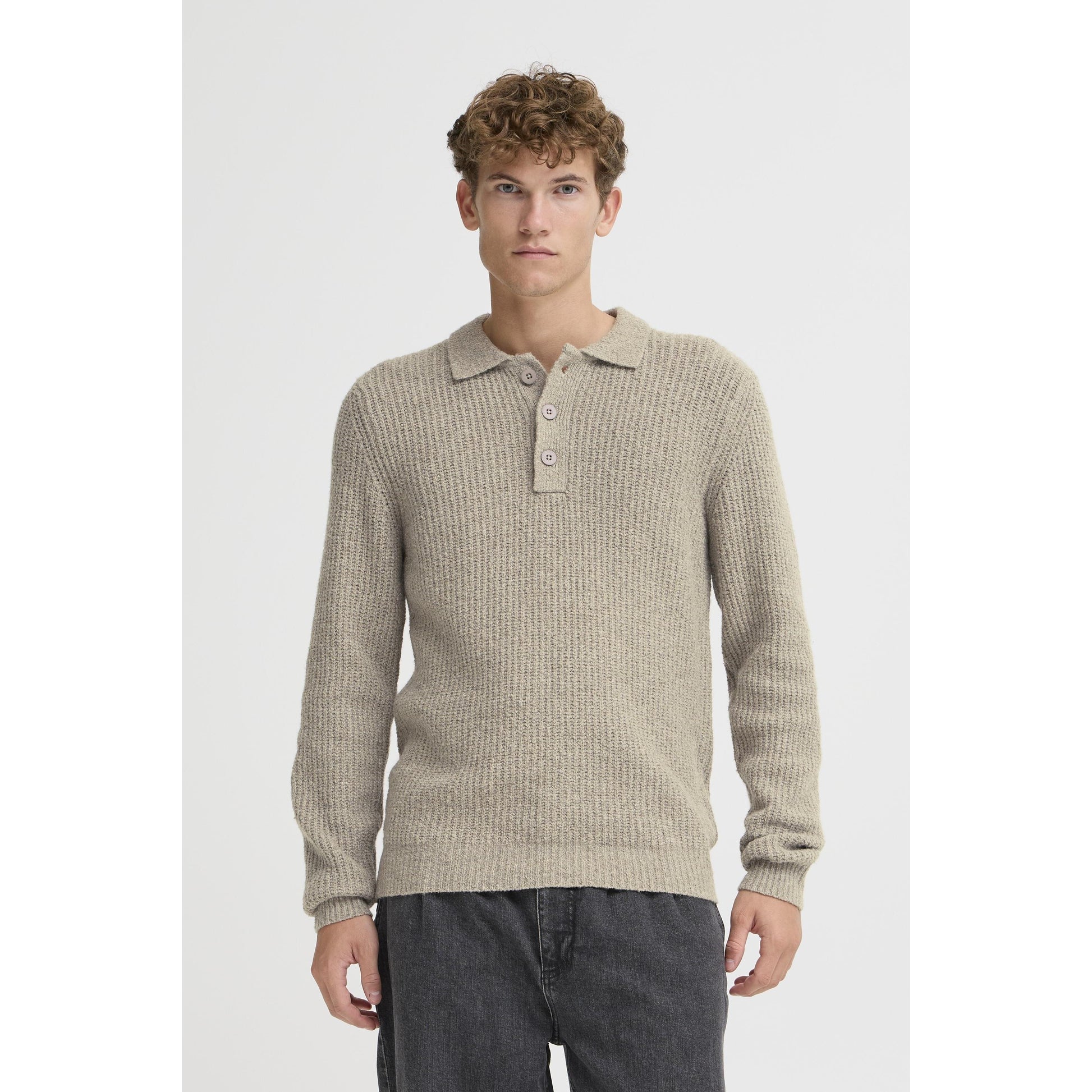 GAHN 1X1 RIB POLO KNIT SWEATER-MENS SWEATERS & KNITS-CASUAL FRIDAY-JB Evans Fashions & Footwear
