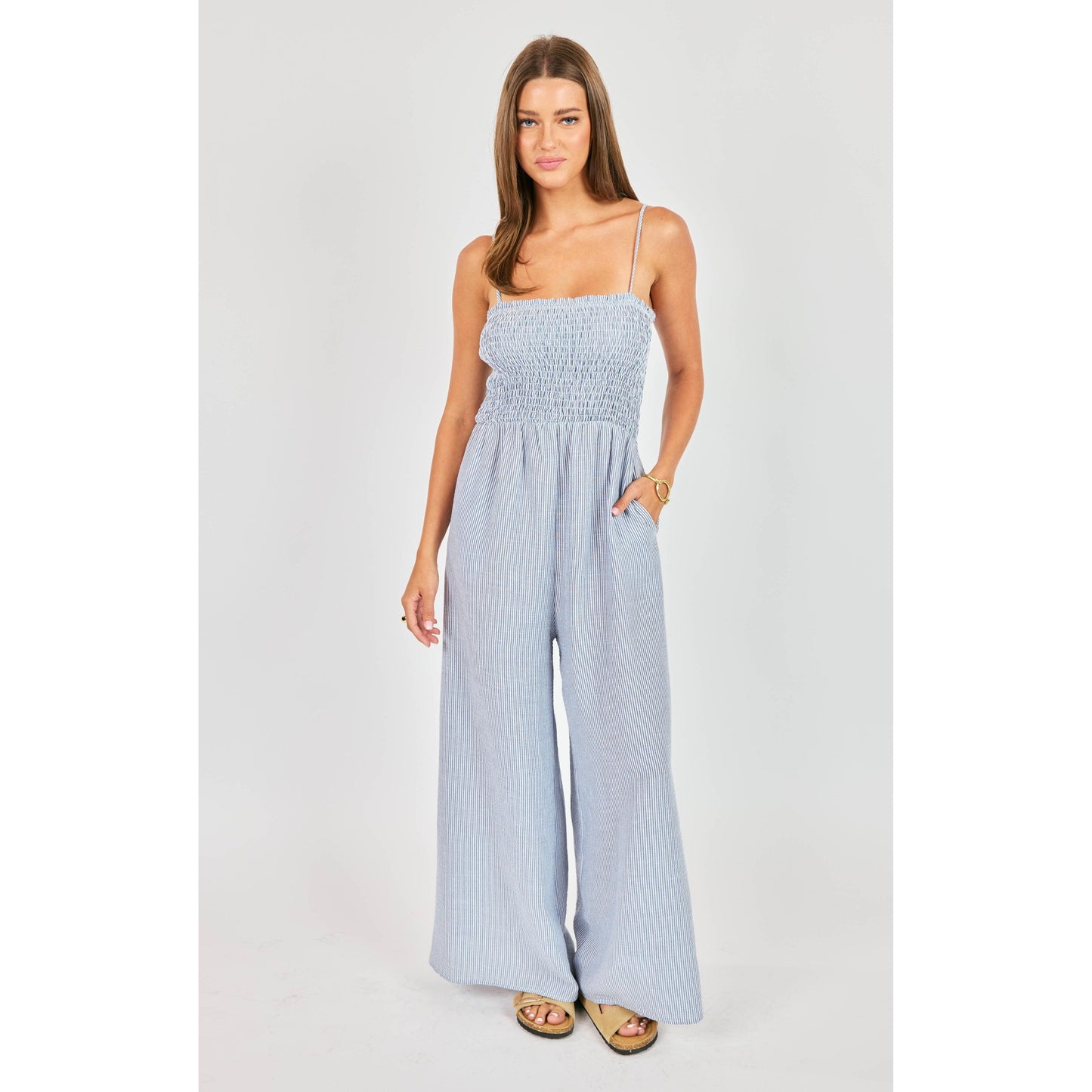 GARDEN SUN SMOCKED JUMPSUIT-LADIES DRESSES & JUMPERS-SADIE & SAGE-JB Evans Fashions & Footwear