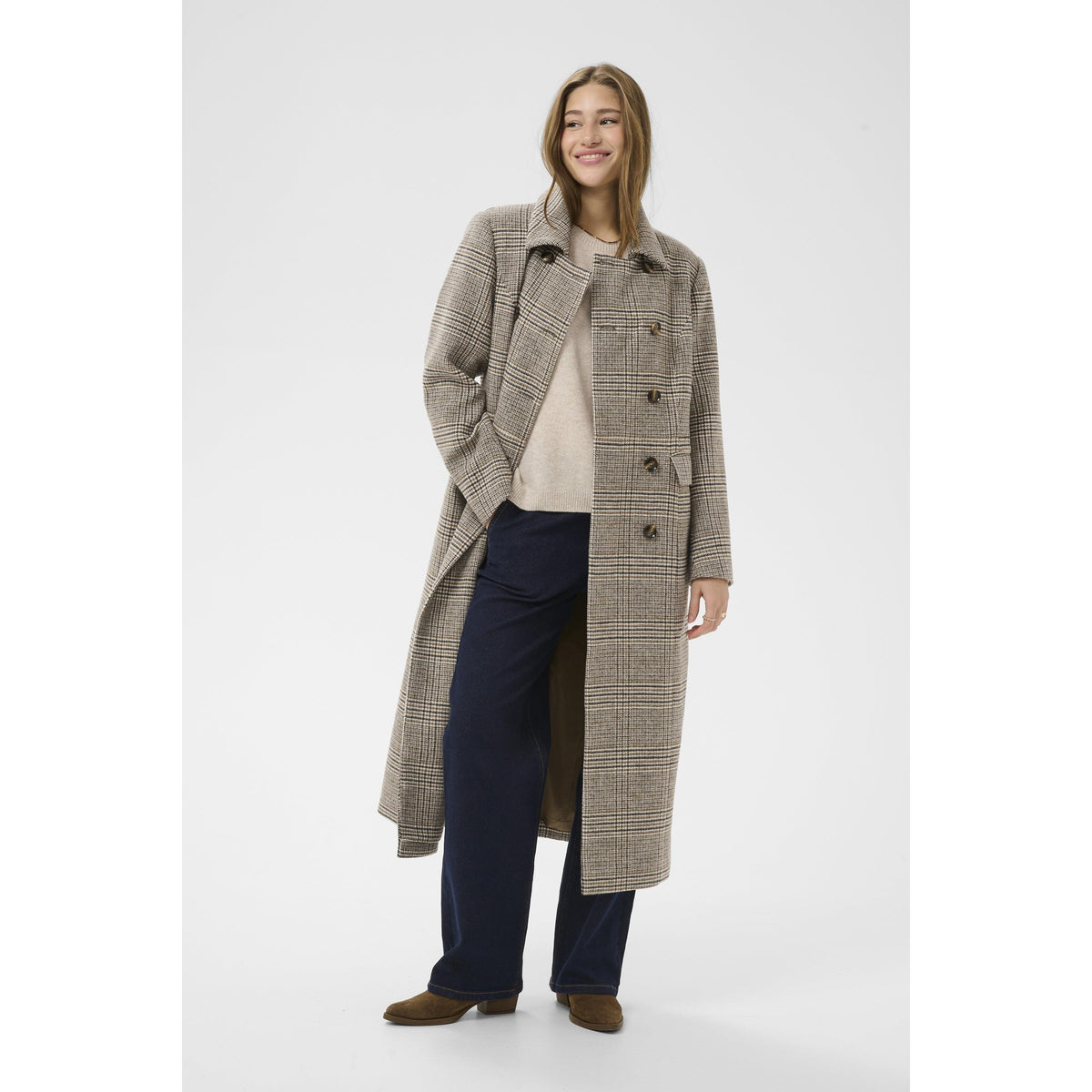 GEORG LONG COAT-LADIES WINTER COATS & JACKETS-CREAM-JB Evans Fashions & Footwear