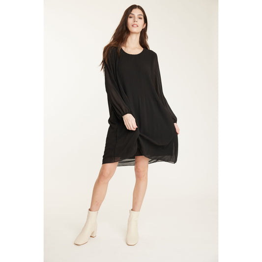 GEORGETTE PLEATED DRESS-LADIES DRESSES & JUMPERS-PISTACHE-JB Evans Fashions & Footwear