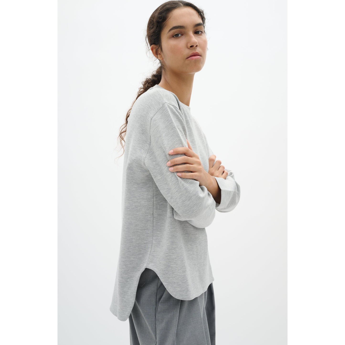 GINCENT MELANGE CREW NECK-LADIES TOPS-INWEAR-JB Evans Fashions & Footwear