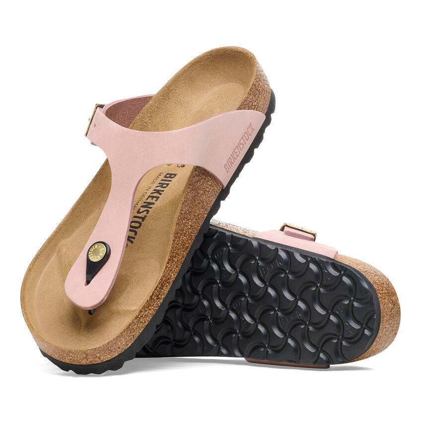 GIZEH NUBUCK SOFT PINK R-LADIES SANDALS-BIRKENSTOCK-JB Evans Fashions & Footwear