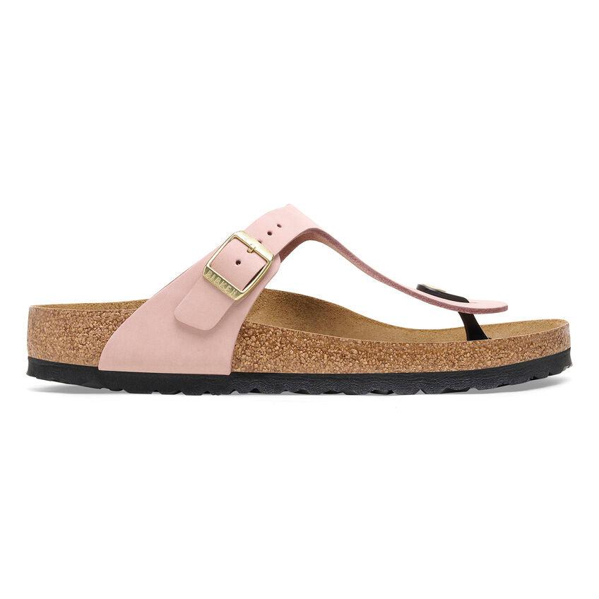 GIZEH NUBUCK SOFT PINK R-LADIES SANDALS-BIRKENSTOCK-JB Evans Fashions & Footwear