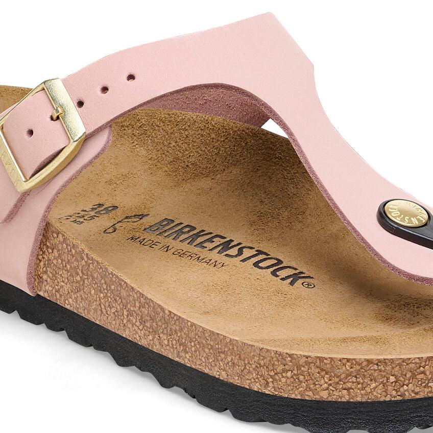 GIZEH NUBUCK SOFT PINK R-LADIES SANDALS-BIRKENSTOCK-JB Evans Fashions & Footwear