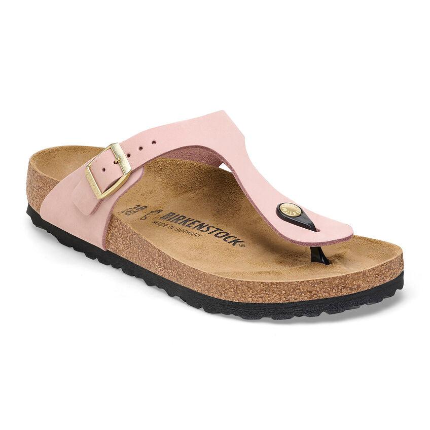 GIZEH NUBUCK SOFT PINK R-LADIES SANDALS-BIRKENSTOCK-JB Evans Fashions & Footwear