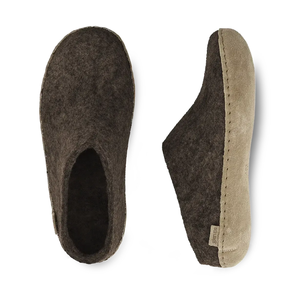 GLERUP SLIP ON LEATHER SOLE CHESTNUT-SLIPPERS-GLERUPS-JB Evans Fashions & Footwear