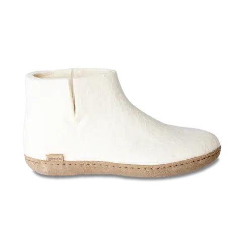 GLERUPS BOOT LEATHER WHITE-LADIES SLIPPERS-GLERUPS-JB Evans Fashions & Footwear