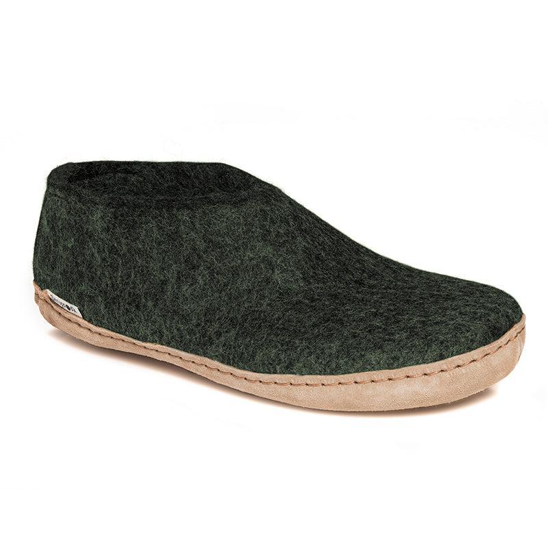 GLERUPS SHOE LEATHER FOREST-UNISEX SLIPPERS-GLERUPS-JB Evans Fashions & Footwear