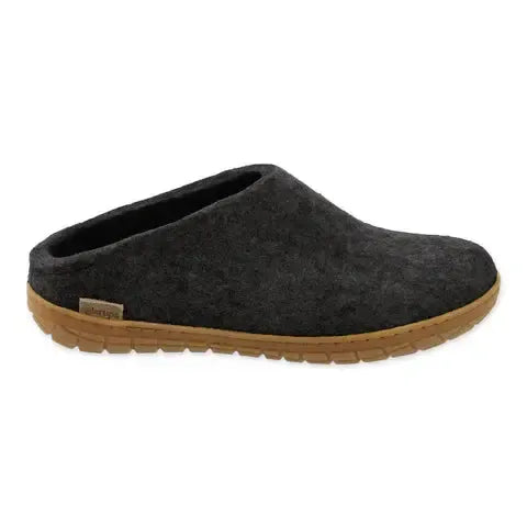 GLERUPS SLIP ON HONEY RUBBER CHARCOAL-UNISEX SLIPPERS-GLERUPS-JB Evans Fashions & Footwear