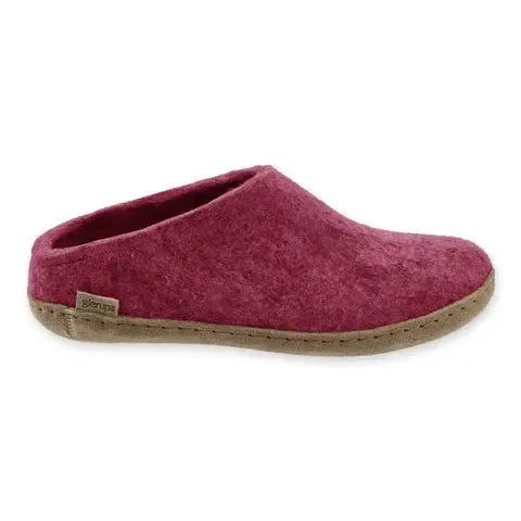 GLERUPS SLIP ON LEATHER CRANBERRY-UNISEX SLIPPERS-GLERUPS-JB Evans Fashions & Footwear