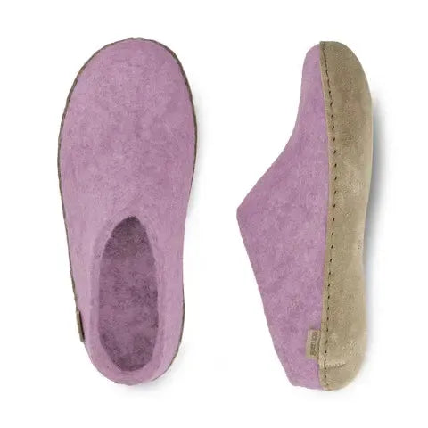 GLERUPS SLIP ON LEATHER FLOWER-UNISEX SLIPPERS-GLERUPS-JB Evans Fashions & Footwear