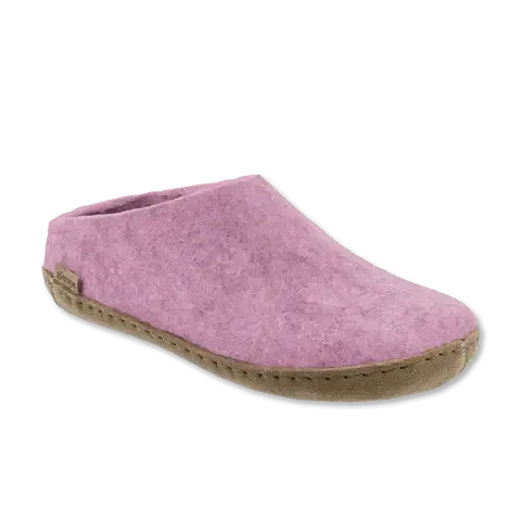 GLERUPS SLIP ON LEATHER FLOWER-UNISEX SLIPPERS-GLERUPS-JB Evans Fashions & Footwear