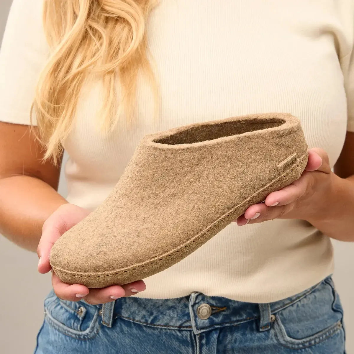 GLERUPS SLIP ON LEATHER SAND-UNISEX SLIPPERS-GLERUPS-JB Evans Fashions & Footwear