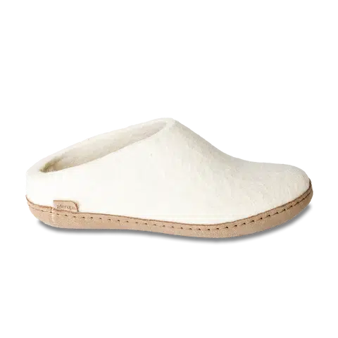 GLERUPS SLIP ON LEATHER WHITE-LADIES SLIPPERS-GLERUPS-JB Evans Fashions & Footwear