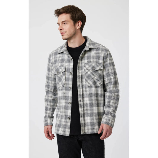 GREY MARL CHECK SHIRT-MENS SHIRTS-MAVI-JB Evans Fashions & Footwear