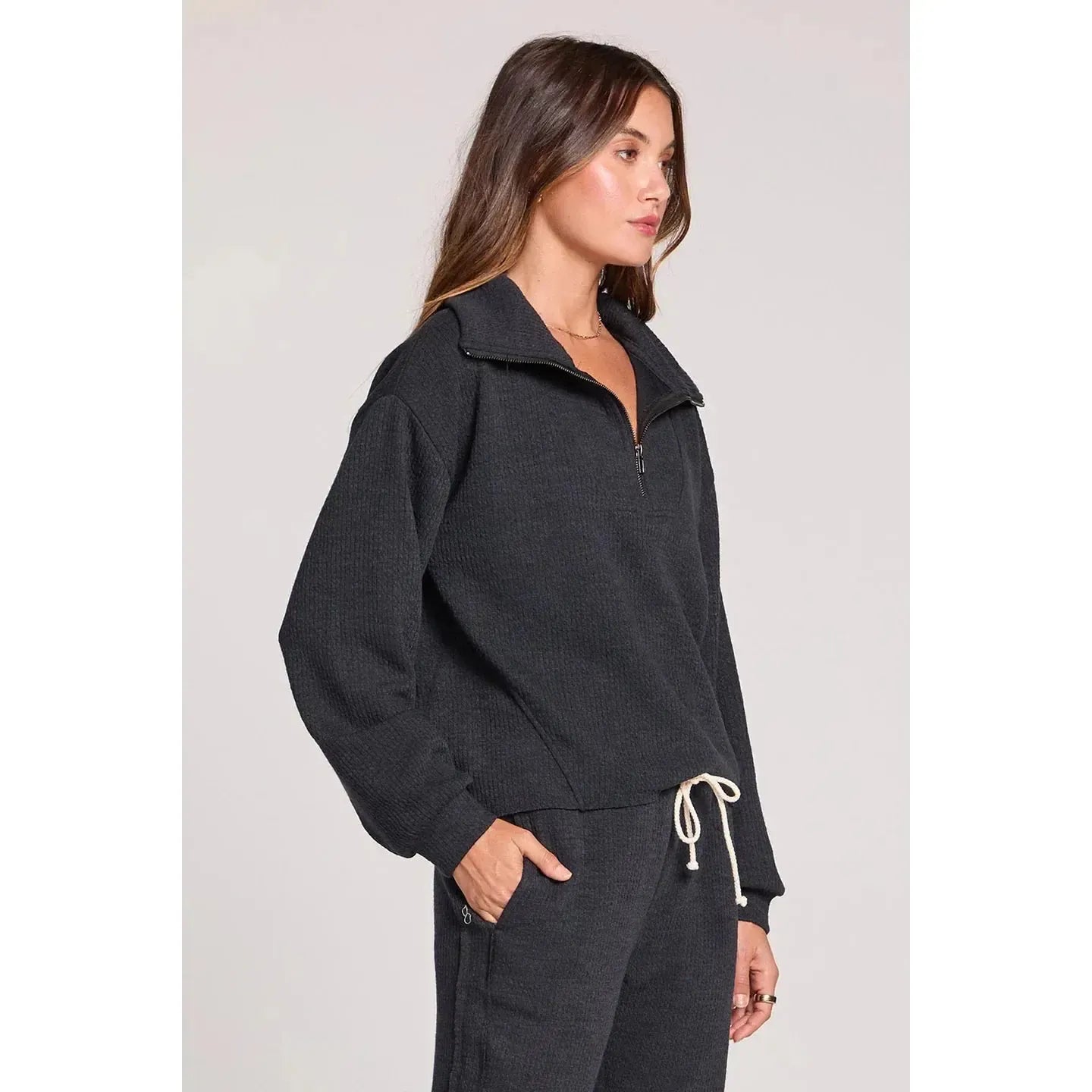 HALF ZIP SEAM PULLOVER-LADIES LOUNGE & SLEEPWEAR-SALTWATER-JB Evans Fashions & Footwear