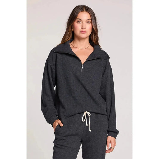 HALF ZIP SEAM PULLOVER-LADIES LOUNGE & SLEEPWEAR-SALTWATER-JB Evans Fashions & Footwear