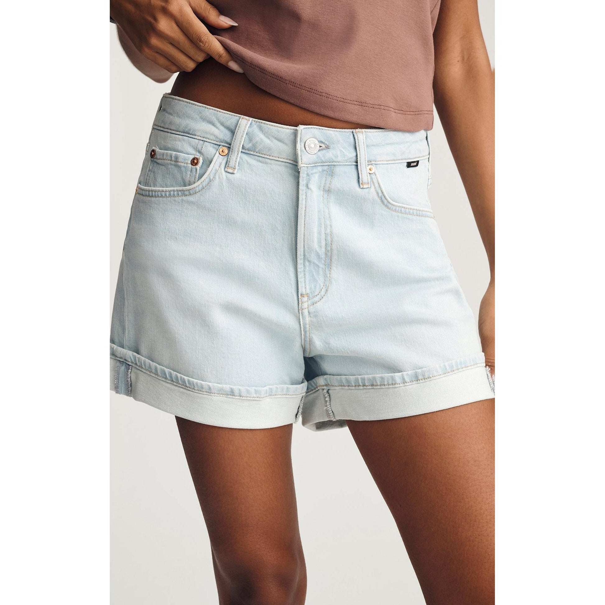 HEIDI CUFFED BLEACH CLASSIC BLUE-LADIES SHORTS-MAVI-JB Evans Fashions & Footwear