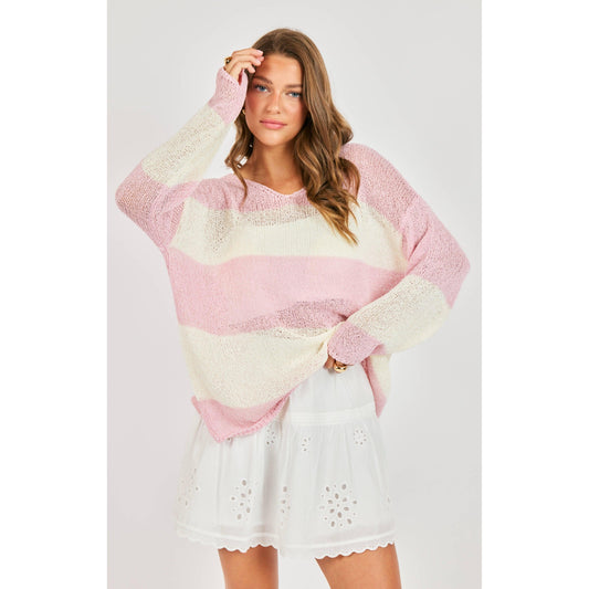 HELEN STRIPE SWEATER-LADIES SWEATERS & KNITS-SADIE & SAGE-JB Evans Fashions & Footwear