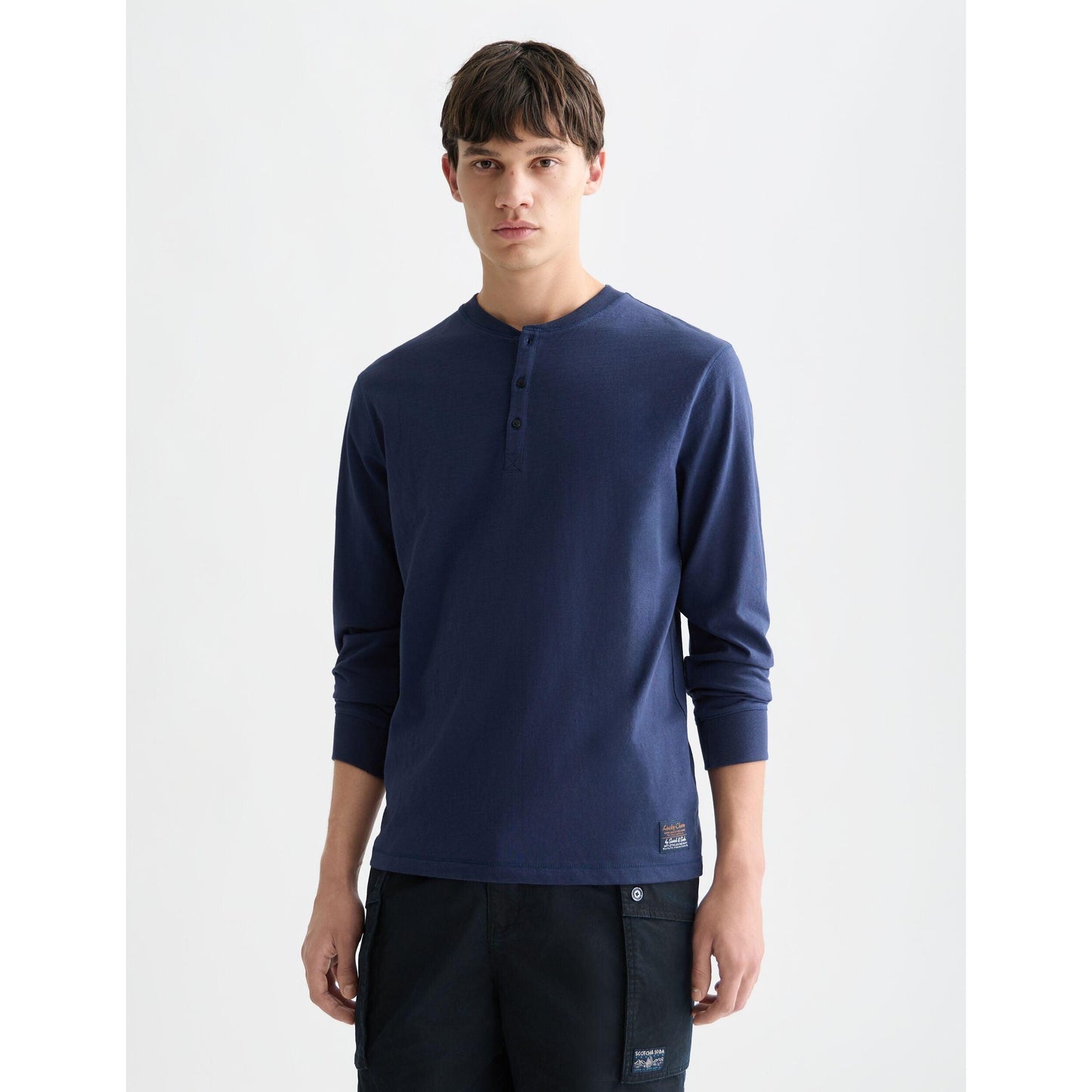 HENLEY SLUB YARN REGULAR FIT LONG SLEEVE-MENS SWEATERS & KNITS-SCOTCH & SODA-JB Evans Fashions & Footwear