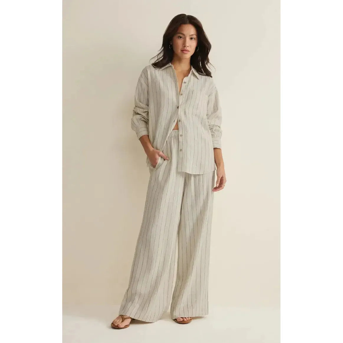 HENRI STRIPED WIDE LEG PANT-LADIES PANTS-Z SUPPLY-JB Evans Fashions & Footwear