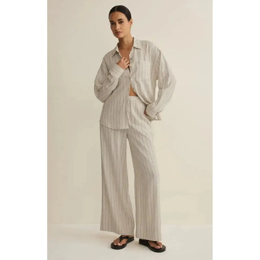 HENRI STRIPED WIDE LEG PANT-LADIES PANTS-Z SUPPLY-JB Evans Fashions & Footwear