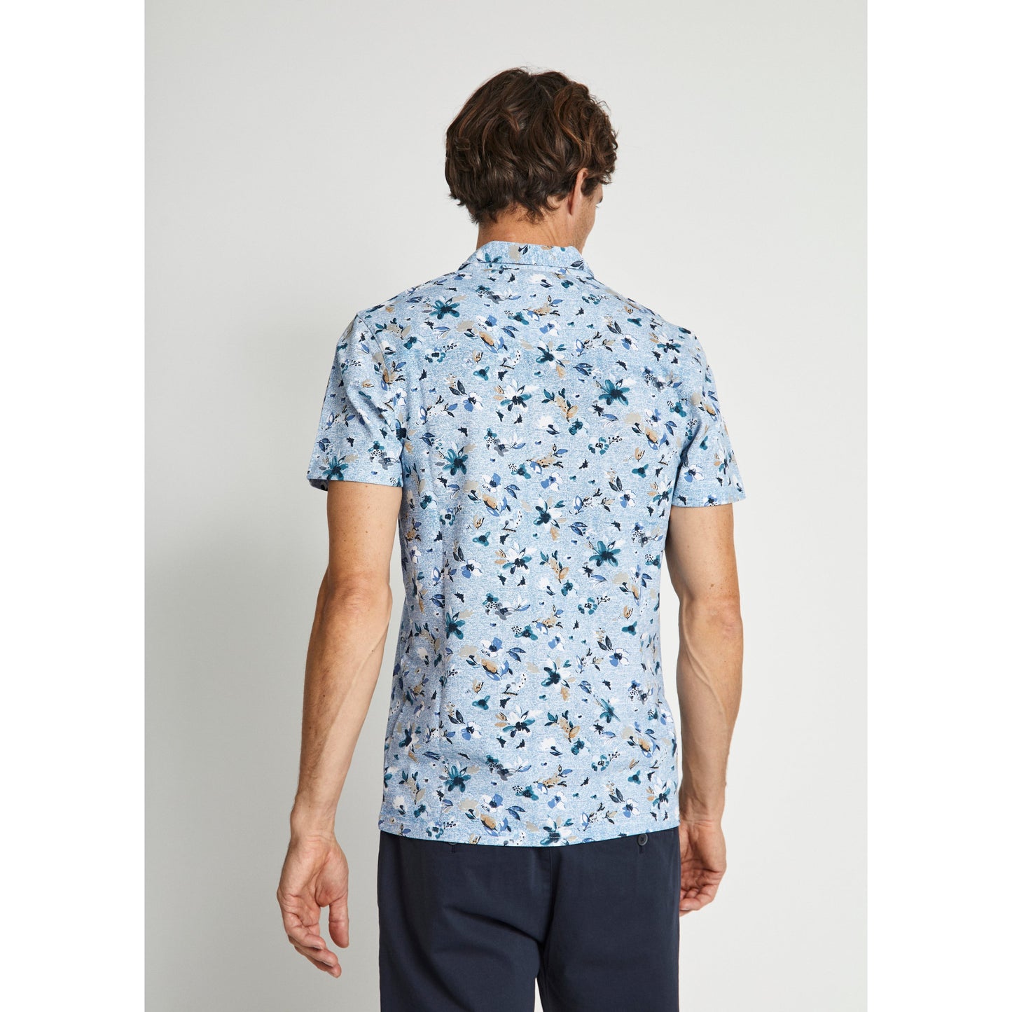 HERMANOS FLORAL PATTERN POLO-MENS T-SHIRTS & POLO'S-BRUUN STENGADE-JB Evans Fashions & Footwear