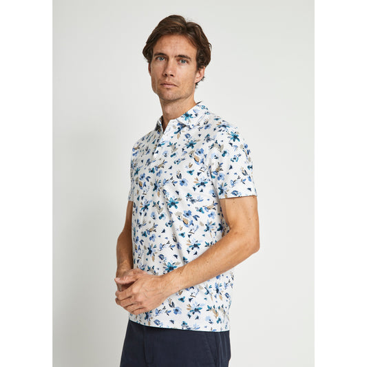 HERMANOS FLORAL PATTERN POLO-MENS T-SHIRTS & POLO'S-BRUUN STENGADE-JB Evans Fashions & Footwear