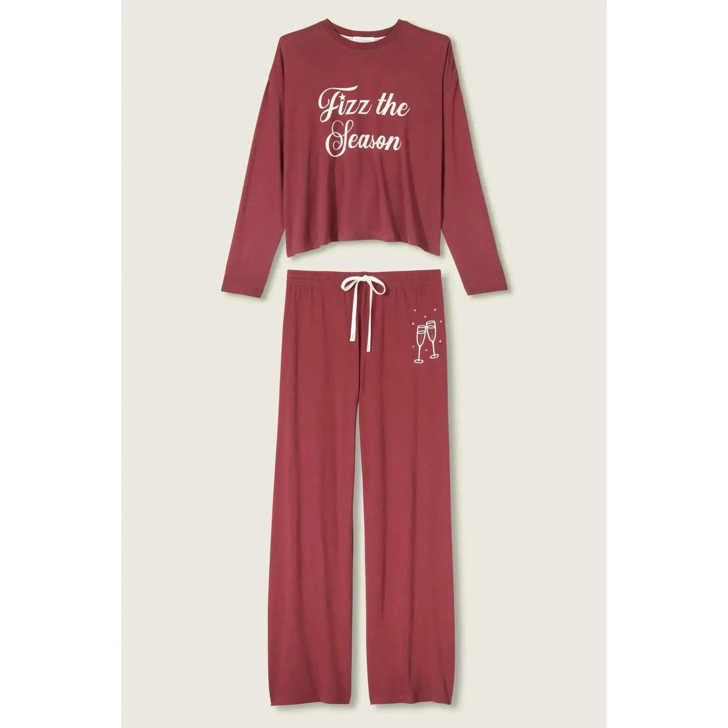 HOLIDAY SOFTEE PJ SET "FIZZ THE SEASON"-LADIES LOUNGE & SLEEPWEAR-PJ SALVAGE-JB Evans Fashions & Footwear