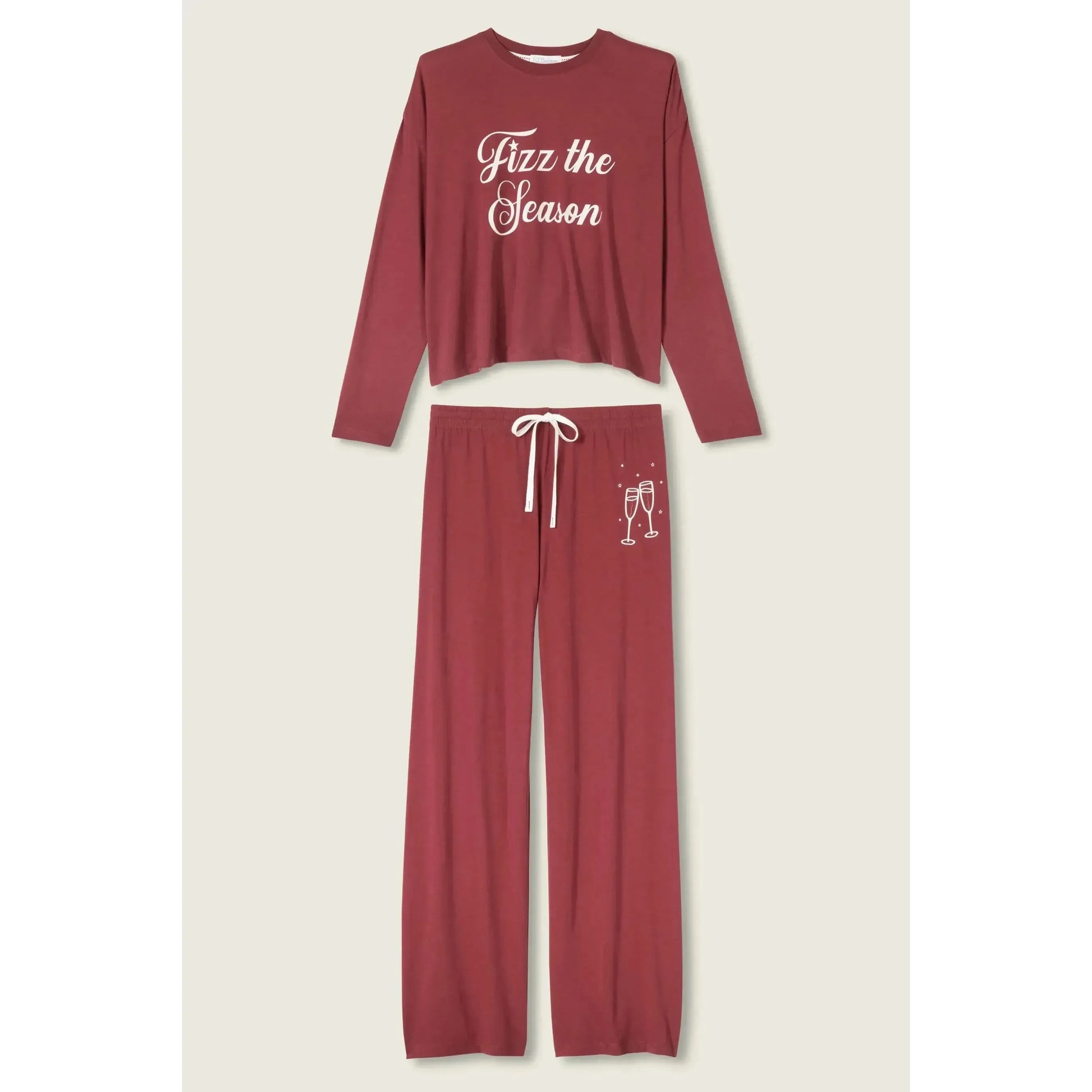 HOLIDAY SOFTEE PJ SET "FIZZ THE SEASON"-LADIES LOUNGE & SLEEPWEAR-PJ SALVAGE-JB Evans Fashions & Footwear
