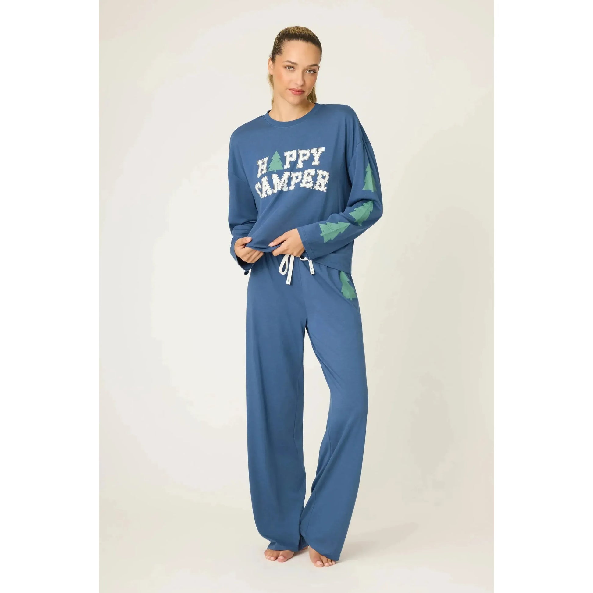HOLIDAY SOFTEE PJ SET "HAPPY CAMPER"-LADIES LOUNGE & SLEEPWEAR-PJ SALVAGE-JB Evans Fashions & Footwear
