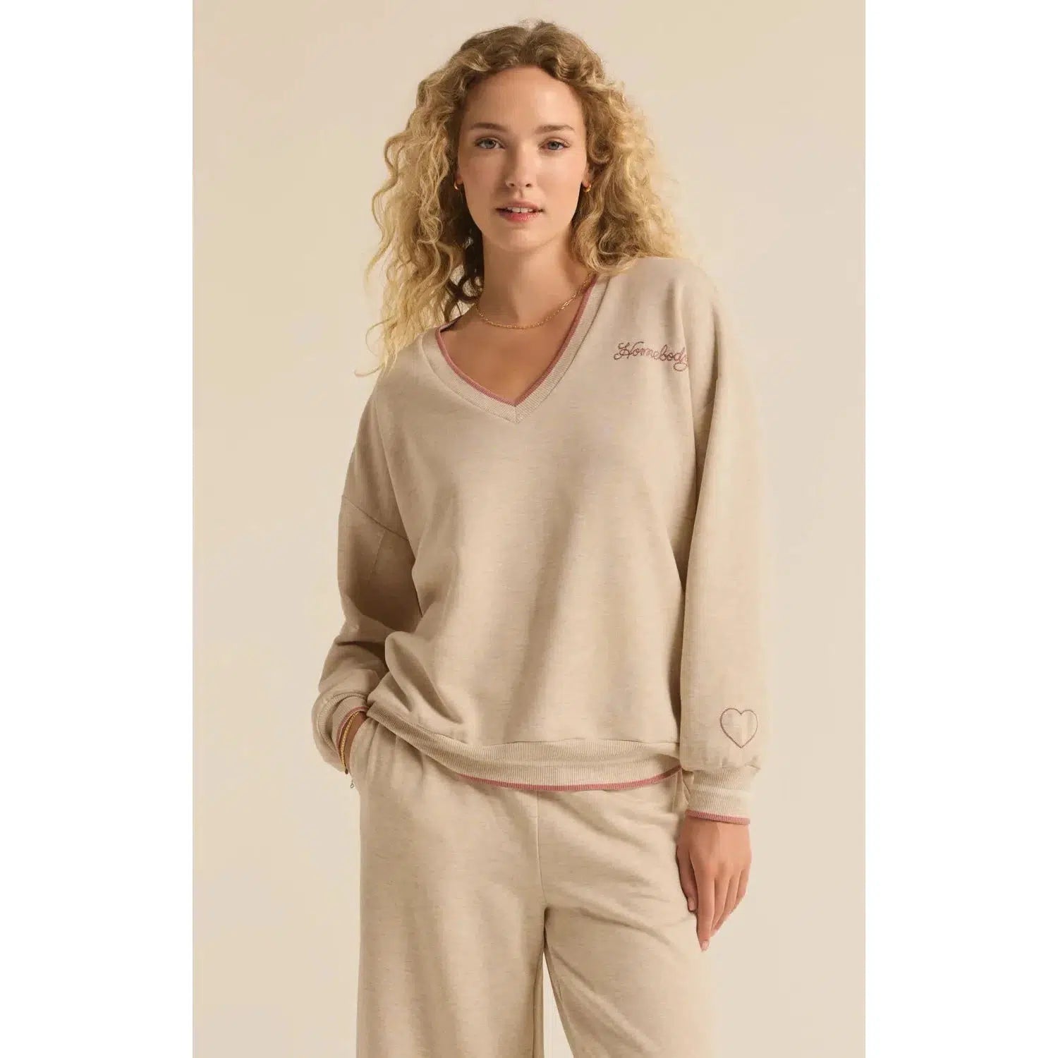 HOMEBODY V-NECK LONG SLEEVE-LADIES LOUNGE & SLEEPWEAR-Z SUPPLY-JB Evans Fashions & Footwear