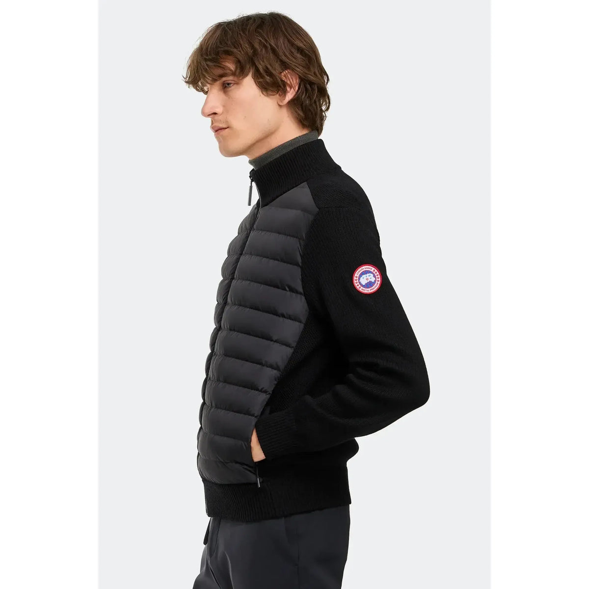 HYBRIDGE KNIT JACKET - BLACK-MENS LIGHTWEIGHT COATS & JACKETS-CANADA GOOSE-JB Evans Fashions & Footwear