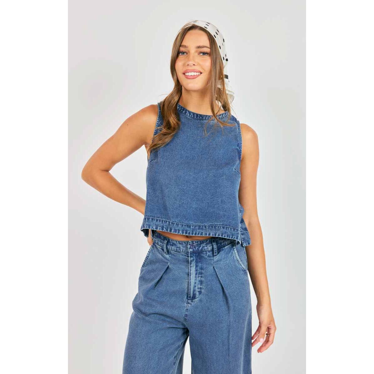 IT'S POURING SLEEVLESS TOP-LADIES TOPS-SADIE & SAGE-JB Evans Fashions & Footwear