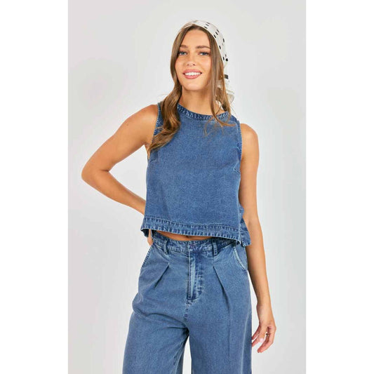 IT'S POURING SLEEVLESS TOP-LADIES TOPS-SADIE & SAGE-JB Evans Fashions & Footwear