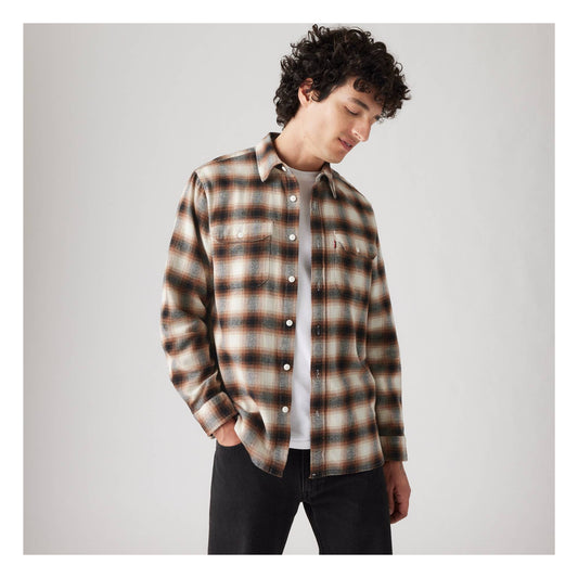 JACKSON WORKER JAMES PLAID SUNNY CREAM-MENS SHIRTS-LEVIS-JB Evans Fashions & Footwear