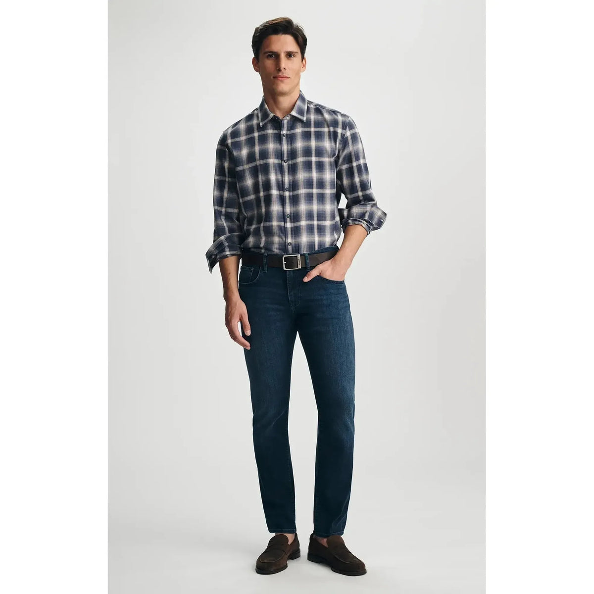 JAKE DEEP BRUSHED FEATHER BLUE-MENS DENIM-MAVI-JB Evans Fashions & Footwear