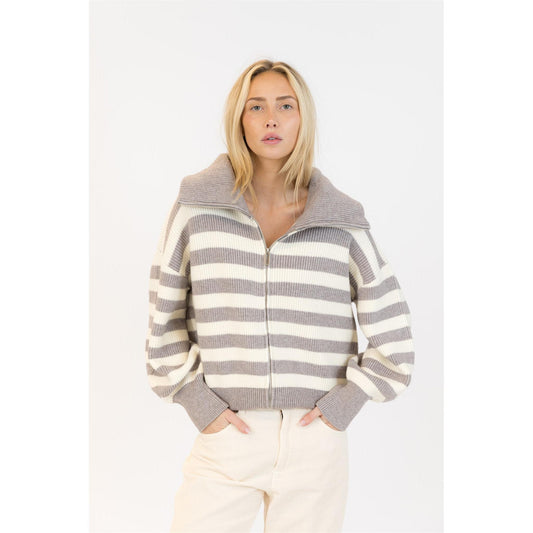 JAMES ZIP UP CARDIGAN-LADIES SWEATERS & KNITS-LYLA & LUXE-JB Evans Fashions & Footwear